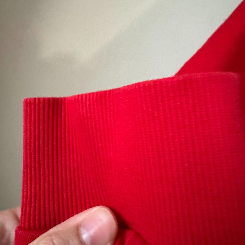 Calvin Klein Large Black Red Tech Jersey Jacket w Hoodie Full Zip Activewear - Picture 9 of 12